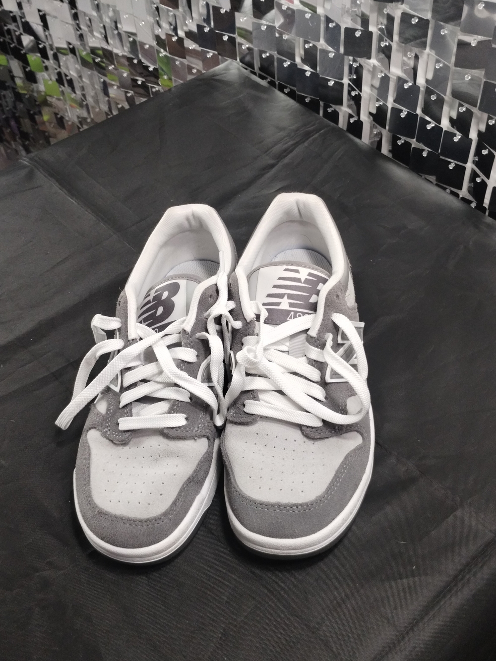 New Balance Men's Grey & White Low-Top Sneakers